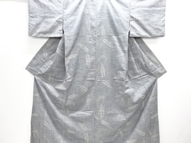 JAPANESE KIMONO / ANTIQUE KIMONO / SILK / TSUMUGI / WOVEN BAMBOO GRASS